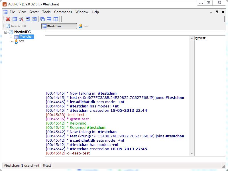 AdiIRC screenshot